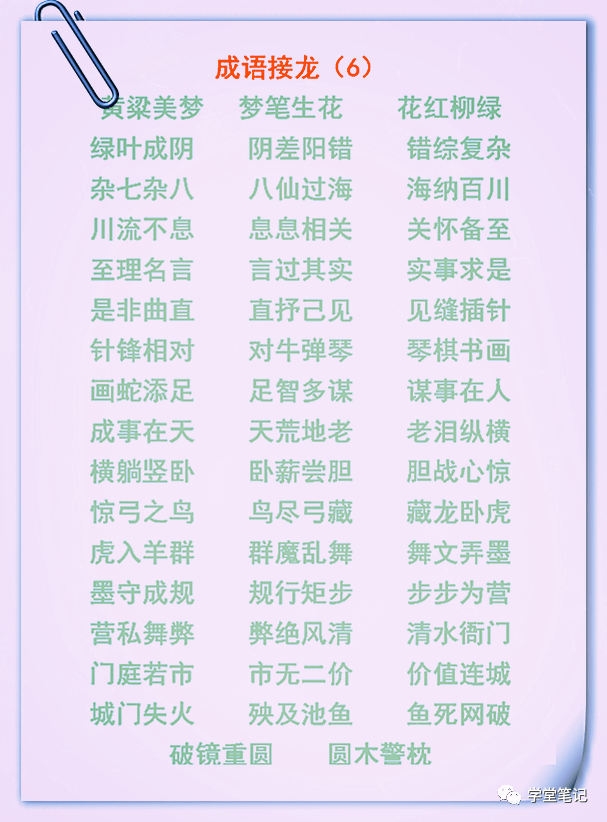 语文老师：1000个成语接龙大全，暑假有时间，给孩子贴墙上背熟