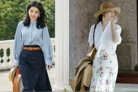 三木博主的“半身裙”穿搭好美，30岁女人照着穿，优雅高级又显瘦图片