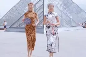 中国奶奶穿旗袍游巴黎不料却走红外网：原来中国风奶奶这么优雅！图片