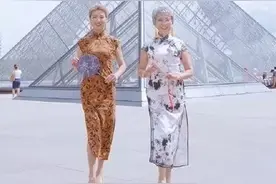 中国奶奶穿旗袍游巴黎不料却走红外网：原来中国风奶奶这么优雅！图片