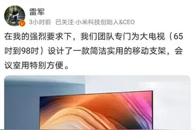 在雷军“要求”下，小米电视推出一款999元的“大屏帮手”图片