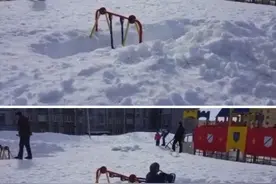 雪坑荡秋千，AK撑引擎盖，这就是俄罗斯平平无奇的一天？图片