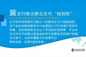 翼支付也来搞聚合支付了，手续费补贴有点狠图片
