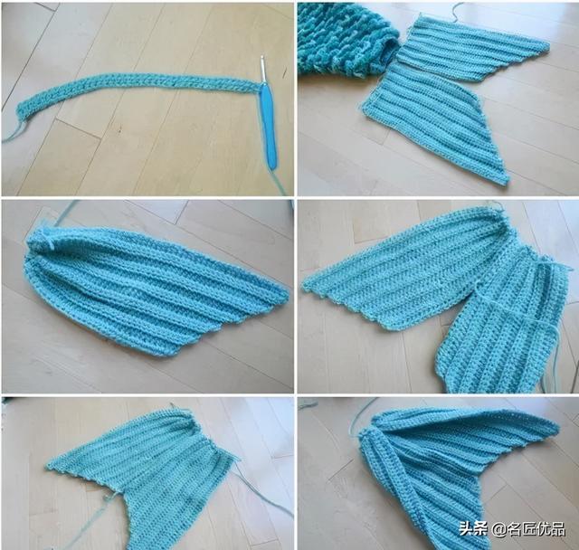 温暖毛线钩鱼鳞的方法