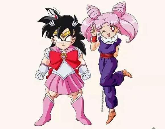 七龙珠和美少女战士互换装：果然颜值才是王道，我要换副眼镜