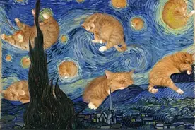 艺术家“爆改”著名画作，一只肥猫入了画，竟然毫无违和感图片