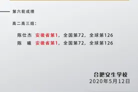 国际权威数学赛事，全球第一花落合肥安生学校图片