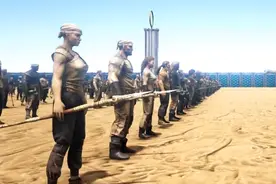 主播在《方舟生存进化》上演500人类大战恐龙，场面堪比魔幻大片图片