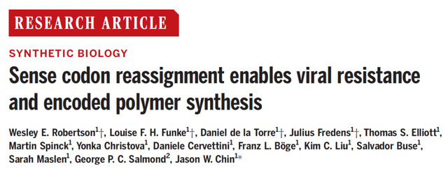 上帝之手！改写遗传密码，在蛋白质中加入新的非天然氨基酸