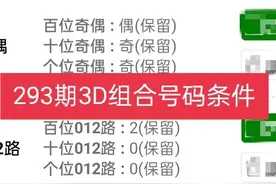 293期福彩3D的二个组合号码条件图片