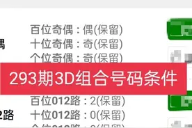 293期福彩3D的二个组合号码条件图片