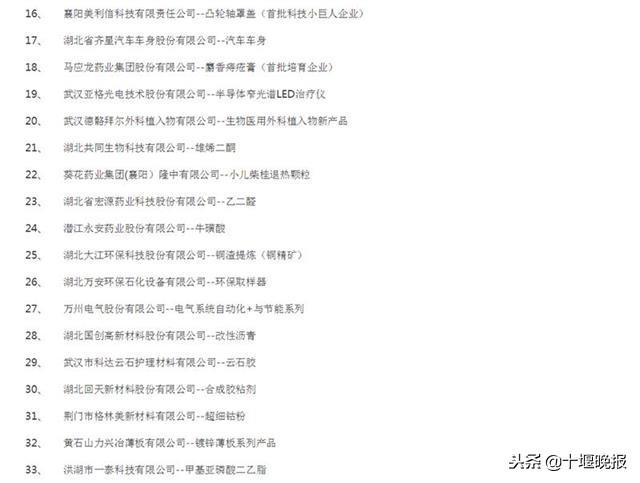 湖北第二批隐形冠军企业出炉，看看十堰有哪些企业入围？