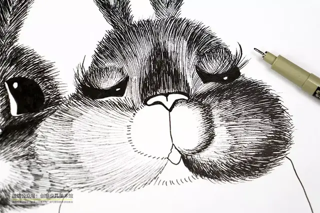 创意儿童画教程｜带围脖的小兔子