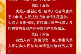 《中华人民共和国民法典》第一编 总则 第二章 自然人 第三节 宣告失踪和宣告死亡图片