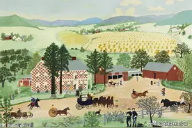 摩西奶奶的画，大器晚成，70岁开始画画，80岁成名，桑榆未晚图片