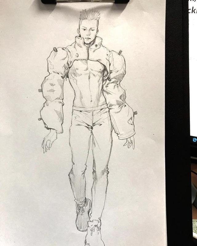 动漫硬核人物手绘 服饰姿态刻画精致细腻 特别是铠甲