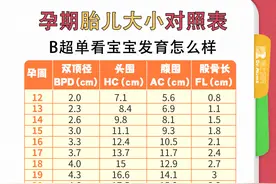 12-40周胎儿发育对照表,附胎儿体重计算公式!算算你家胎宝宝多重图片