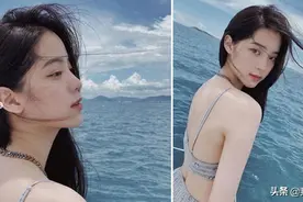 欧阳娜娜海边大秀身材，紧致细嫩的皮肤你也可以拥有图片