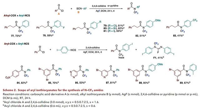 由羧酸合成N-三氟甲基酰胺