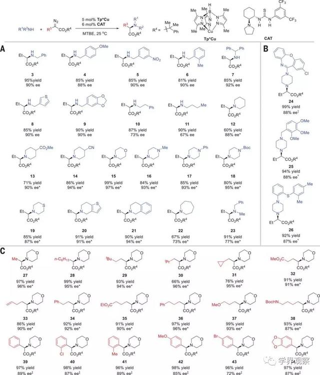 南开Science脂肪胺N–H键的高对映选择性卡宾插入合成手性氨基酸