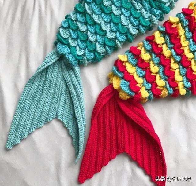 温暖毛线钩鱼鳞的方法