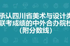 附分数线：承认四川省美术与设计类联考成绩的中外合办院校图片