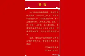 2020年启东中学高考成绩，迟来的“喜报”！图片