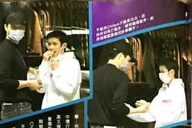 张智霖与儿子逛街似兄弟，13岁慕童太帅气，已和爸爸肩膀一样高图片