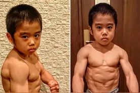 9岁男孩天天练武术练出六块腹肌，被称为儿童版李小龙图片