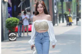 妹子太不注意形象了，裤子都脏了污渍，能洗洗再穿吗？图片