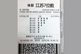 苏州购彩者自选号中得体彩7位数1000万大奖图片