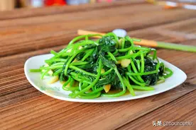 红薯叶农村喂猪，城里卖3元一斤，加大蒜炒一炒，鲜嫩爽口比肉香图片