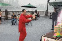搞笑GIF，说实话，能把这功夫练成的，也是人才啊图片