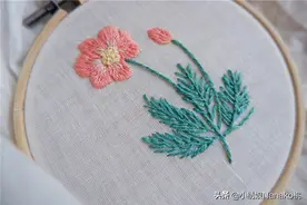 花朵小刺绣，粉色的雏菊刺绣全过程，新手级全解教程图片