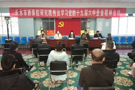 天水市西秦腔研究院传达学习党的十九届六中全会精神图片