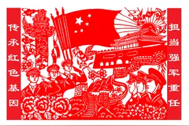 绥德县人武部：剪纸花开国防情图片