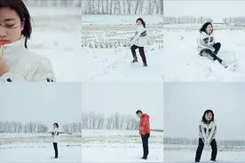 2021年的第一场雪，拍美雪中人像摄影照片，收藏今年冬天备用图片