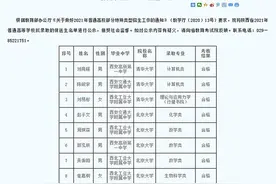 陕西2021普高拟录取保送生名单公示图片