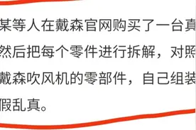 戴森吹风机被造假图片
