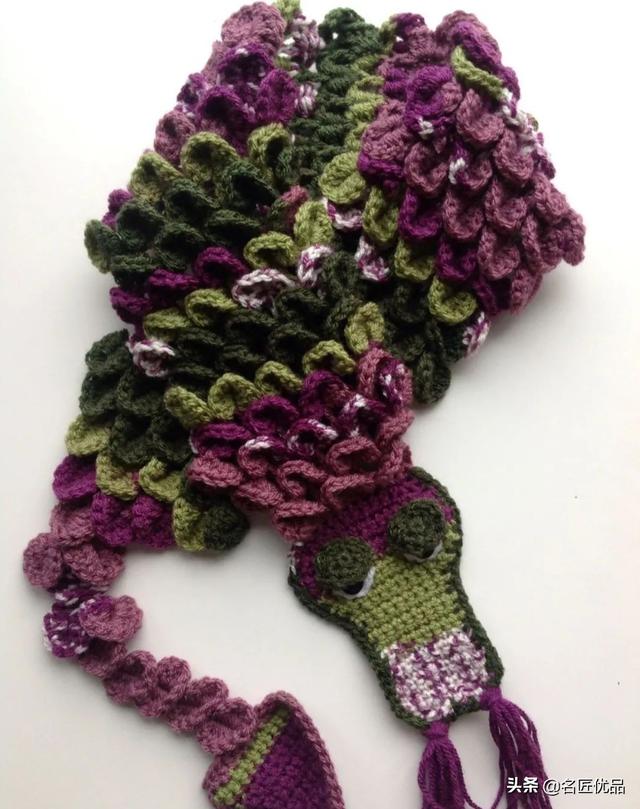 温暖毛线钩鱼鳞的方法