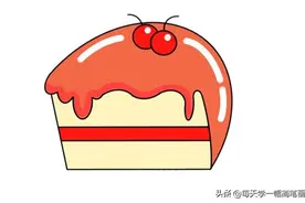 每天学一幅简笔画--夹心蛋糕简笔画画法步骤图片教程图片