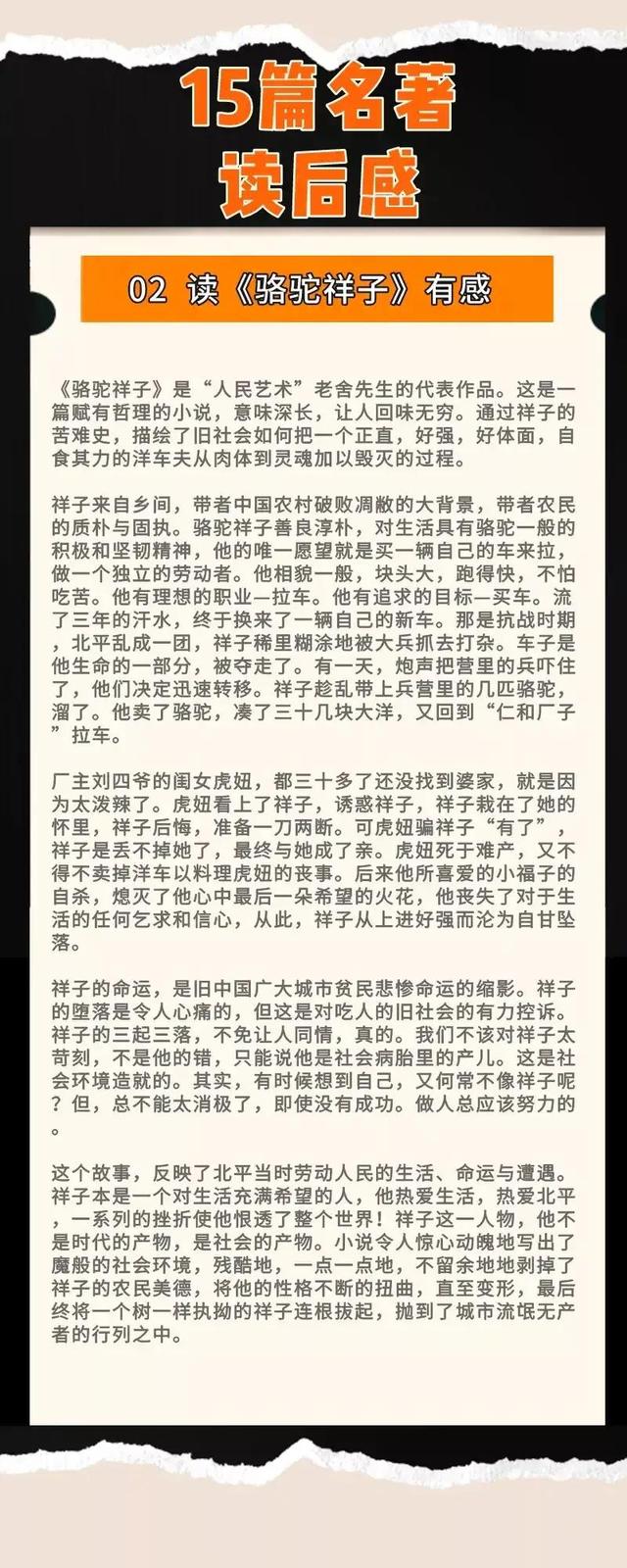 15篇名著读后感