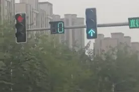 红绿灯计时屏反复显示个位数字 让过往司机有点迷茫......图片