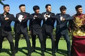 明星婚礼帅气伴郎团图片