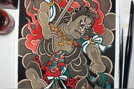 属鸡的守护神不动明王纹身手稿图片
