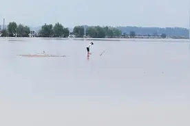 黄河水位大降，钓鱼人探钓黄河滩，“野货”真不少图片