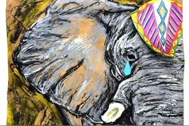 儿童画教程 | 大象的眼泪图片