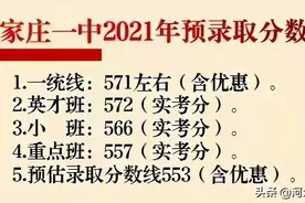 石家庄一中、二中、正中今年多少分可以报考？快看各校预估分数线图片