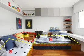 儿童房不要再做上下床了，改成2床靠窗摆放，好用还能省下几十万图片