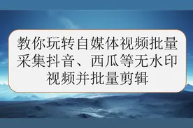 教你玩转自媒体视频批量采集抖音、西瓜等无水印视频并批量剪辑图片